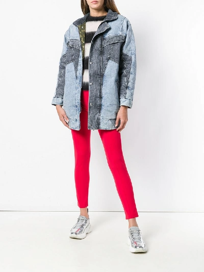 Shop Stella Mccartney Long Denim Jacket - Blue