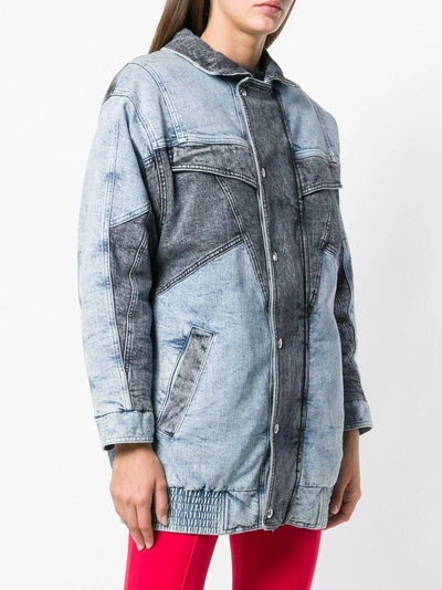 Shop Stella Mccartney Long Denim Jacket - Blue