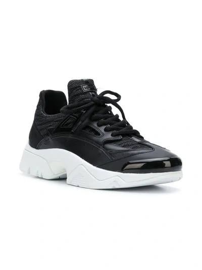 Shop Kenzo Platform Lace-up Sneakers In Black