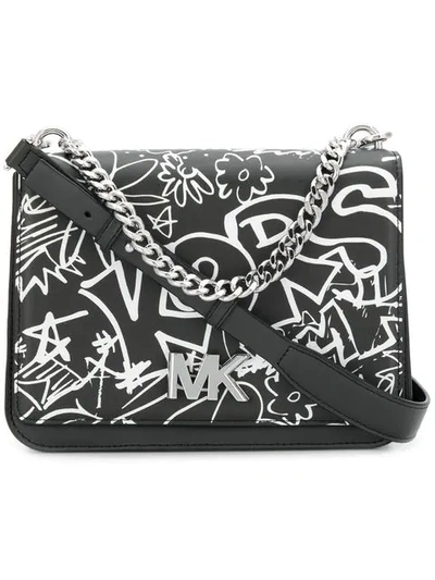 Shop Michael Michael Kors Graffiti Shoulder Bag - 001 Black