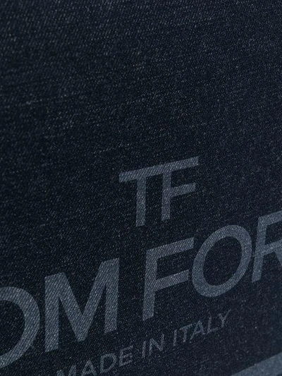 Shop Tom Ford Logo Tote Bag In Blue