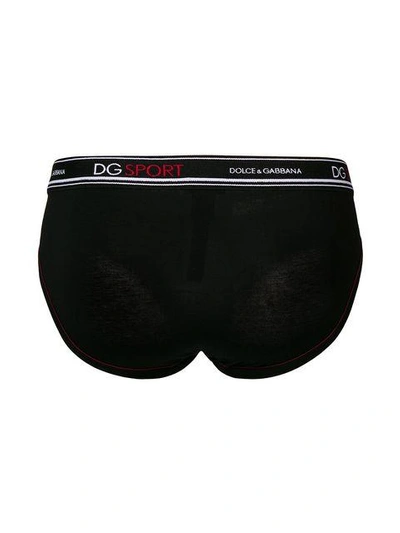 Shop Dolce & Gabbana Dg Sport Waistband Briefs In Black