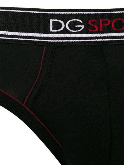 Shop Dolce & Gabbana Dg Sport Waistband Briefs In Black