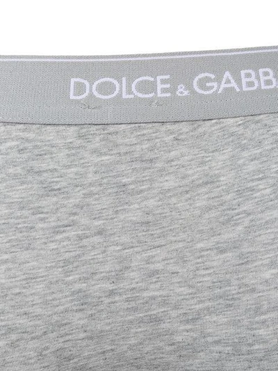 Shop Dolce & Gabbana Logo Elasticated Waistband Briefs In Grey