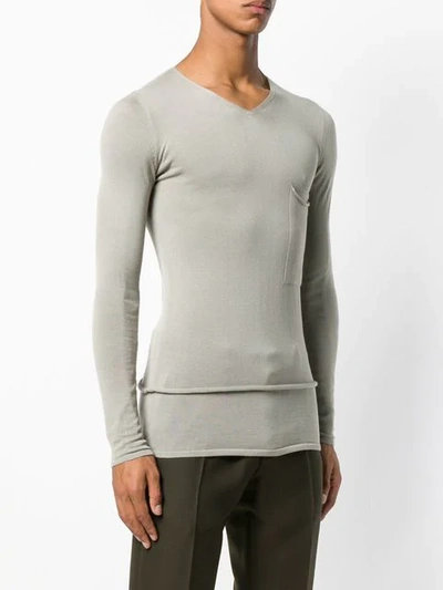 Shop Rick Owens Fine Knit Fitted Sweater In Neutrals