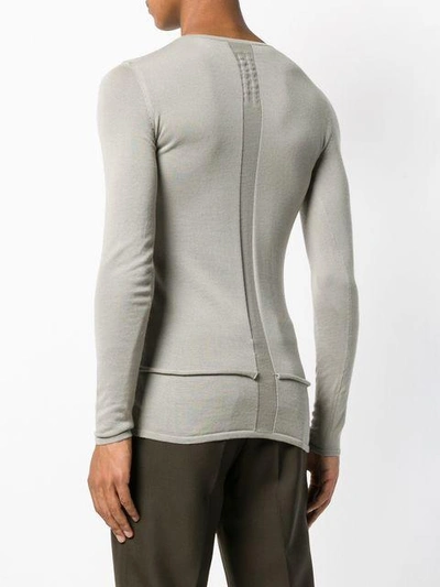 Shop Rick Owens Fine Knit Fitted Sweater In Neutrals