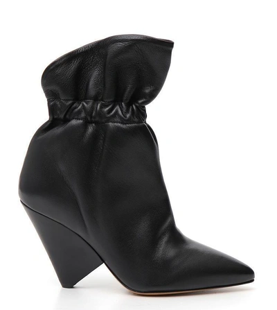 Shop Isabel Marant Étoile Gathered Ankle Boots In Black