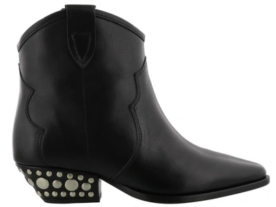 Shop Isabel Marant Studded Dawyna Boots In Black