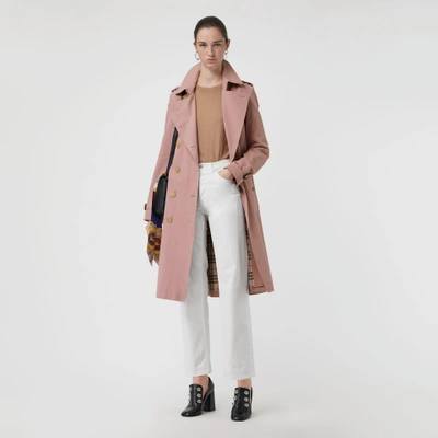 Shop Burberry Tropical Gabardine Trench Coat In Chalk Pink