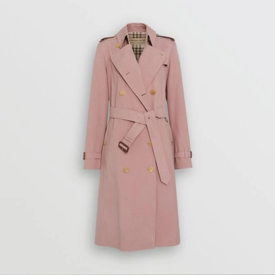 Shop Burberry Tropical Gabardine Trench Coat In Chalk Pink