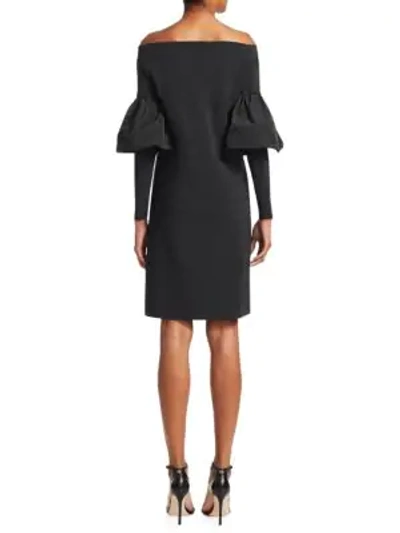 Shop Chiara Boni La Petite Robe Zose Off-the-shoulder Shift Dress In Black