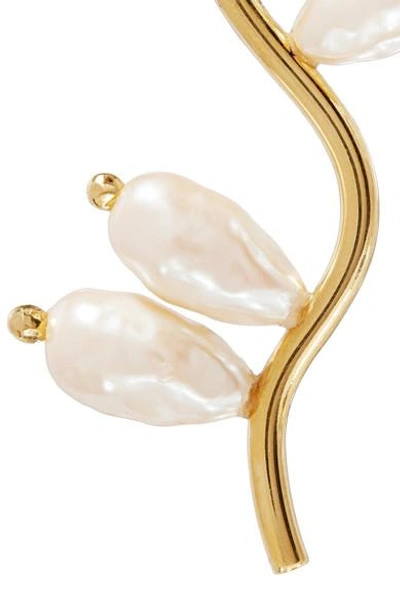 Shop Beaufille Branch Gold-plated Faux Pearl Earrings