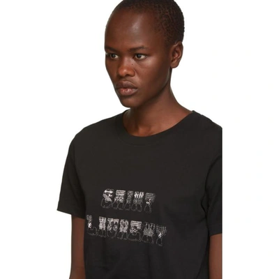 Shop Saint Laurent Black Western Logo T-shirt In 1095 Black