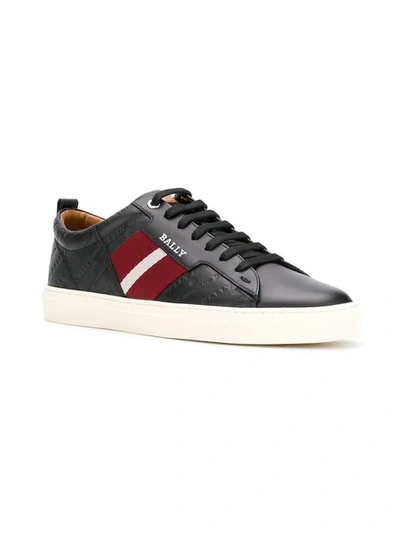 Bally Men's Helvio Embossed Leather Lace-up Sneakers In Black | ModeSens