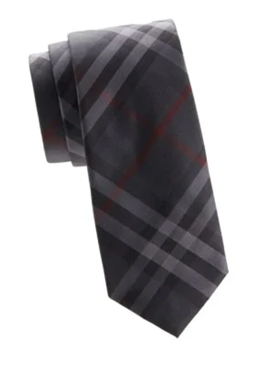 Burberry Manston Silk Tie In Dark Charcoal | ModeSens