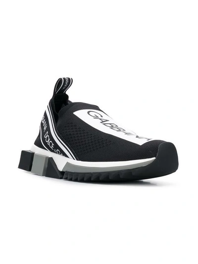 Shop Dolce & Gabbana Logo Sock Sneakers - Black