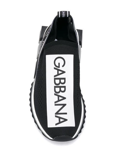 Shop Dolce & Gabbana Logo Sock Sneakers - Black