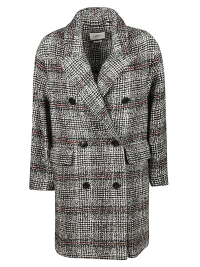 Shop Isabel Marant Étoile Double-breasted Coat In Black/white