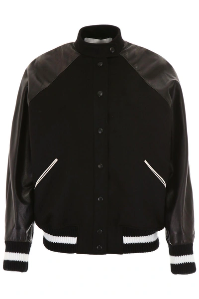 Shop Valentino Vltn Bomber Jacket In Nero (black)
