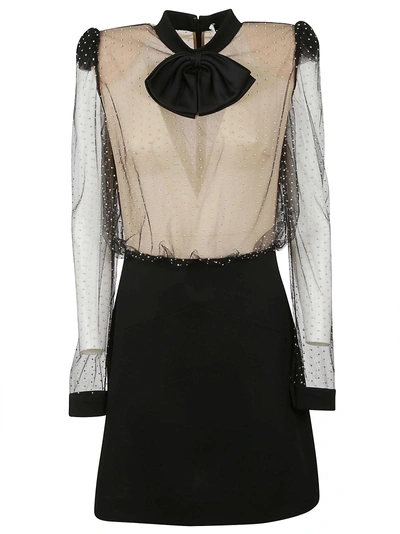 Shop Givenchy Bow Pearl Dress In Black