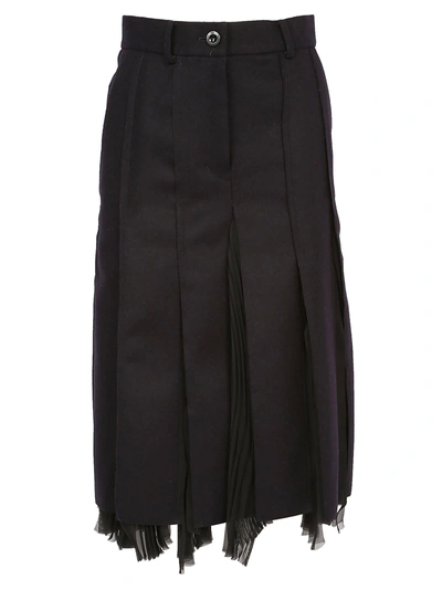 Shop Sacai Skirt In Navy-black