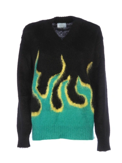 Shop Prada Flame Sweater In F077u Smeraldo