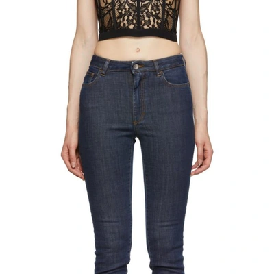 Shop Dolce & Gabbana Dolce And Gabbana Blue Queen Skinny Jeans In B0665 Blue