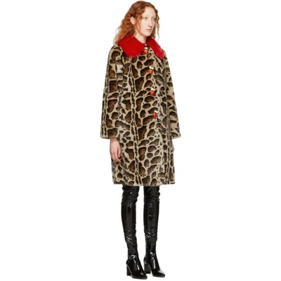 Shop Dolce & Gabbana Dolce And Gabbana Multicolor Leopard Eco Faux-fur Coat In X0822 Leopa