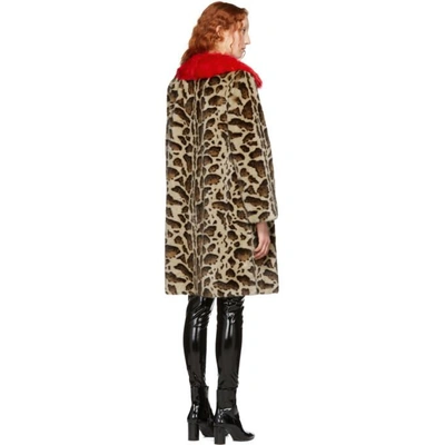 Shop Dolce & Gabbana Dolce And Gabbana Multicolor Leopard Eco Faux-fur Coat In X0822 Leopa