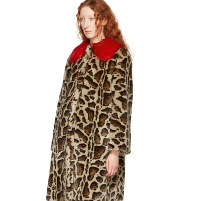 Shop Dolce & Gabbana Dolce And Gabbana Multicolor Leopard Eco Faux-fur Coat In X0822 Leopa