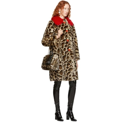 Shop Dolce & Gabbana Dolce And Gabbana Multicolor Leopard Eco Faux-fur Coat In X0822 Leopa