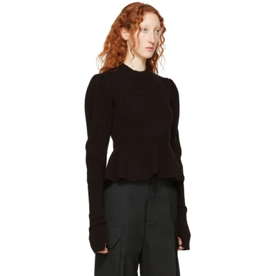 Shop Lemaire Brown Wool Puffy Sweater In 490 Brown
