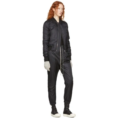 Shop Rick Owens Black Nylon Track Pants In 09 Black