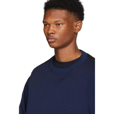 Shop Toga Virilis Multicolor Silkete Jersey Sweatshirt In 13/navy