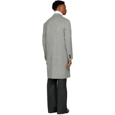 Shop Brioni Grey Classic Car Coat In 1400 Grey