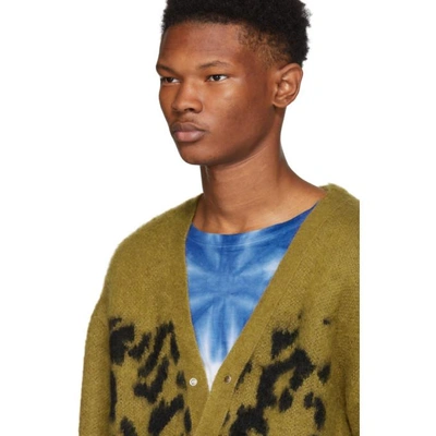 Tan Mohair Jacquard Cardigan In 04/camel