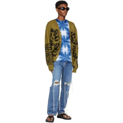 Tan Mohair Jacquard Cardigan In 04/camel