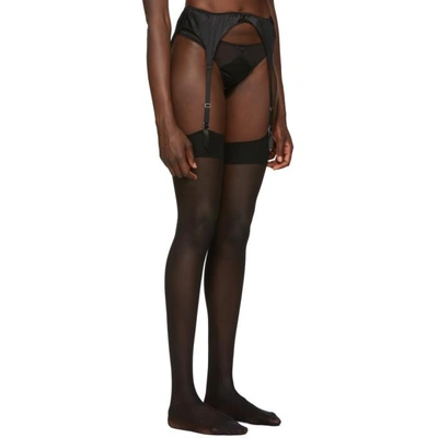 Shop Fleur Du Mal Black Satin Garter Belt In 0100 Black