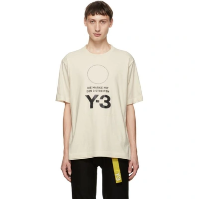 Shop Y-3 White Stacked Logo T-shirt