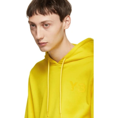 Shop Y-3 Yellow Logo Classic Hoodie In Yellow Y3