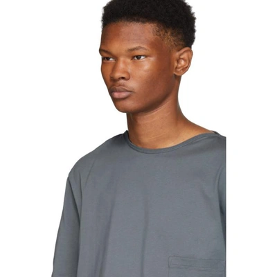 Shop Lemaire Grey Light Cotton T-shirt In 931 Steel