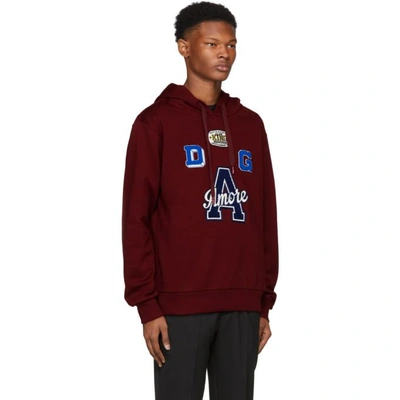 Shop Dolce & Gabbana Red 'a' Amore Hoodie