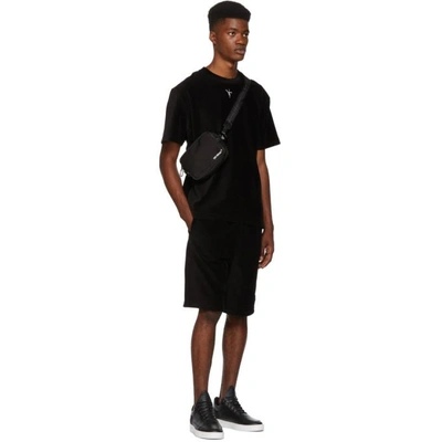 Shop Alexander Wang Black Velvet Ribbed T-shirt In 001 Black