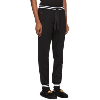 Shop Dolce & Gabbana Dolce And Gabbana Black Logo Plaque Lounge Pants In N0000 Blk