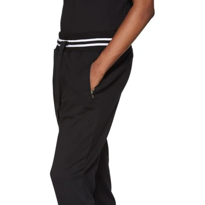 Shop Dolce & Gabbana Dolce And Gabbana Black Logo Plaque Lounge Pants In N0000 Blk