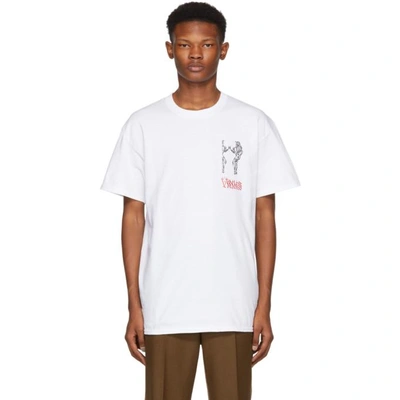 Shop Toga Virilis White Logo Print T-shirt In 01/white
