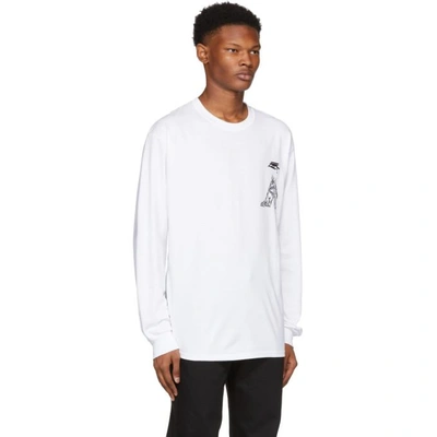 Shop Toga Virilis White Print Long Sleeve T-shirt In 01/white