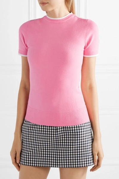Shop Joostricot Stretch Cotton-blend Sweater In Pink
