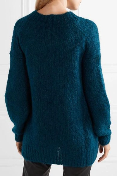 Shop Isabel Marant Idol Mohair-blend Sweater In Petrol