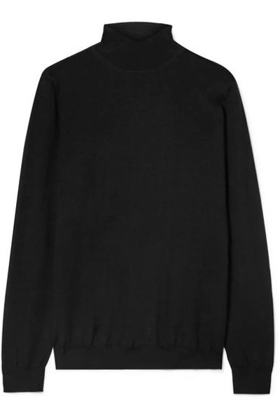 Shop Tom Ford Cashmere And Silk-blend Turtleneck Sweater In Black